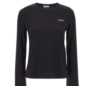 LIU-JO T-shirt manica lunga in cotone BLACK Donna 