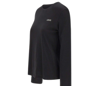LIU-JO T-shirt manica lunga in cotone BLACK Donna 