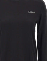 LIU-JO T-shirt manica lunga in cotone BLACK Donna 