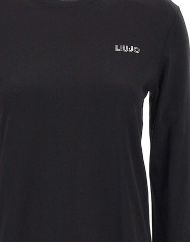 LIU-JO T-shirt manica lunga in cotone BLACK Donna 