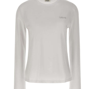 LIU-JO T-shirt manica lunga in cotone WHITE Donna 