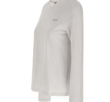 LIU-JO T-shirt manica lunga in cotone WHITE Donna 
