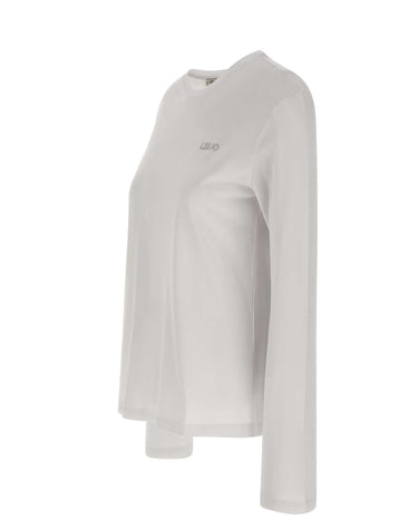 LIU-JO T-shirt manica lunga in cotone WHITE Donna 
