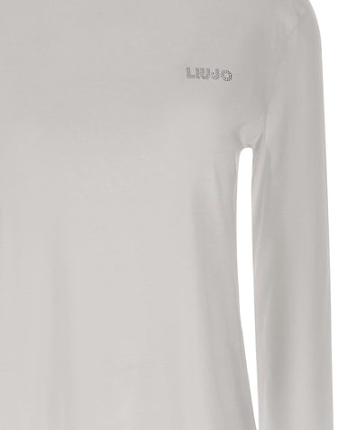 LIU-JO T-shirt manica lunga in cotone WHITE Donna 