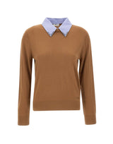 LIU-JO Maglia con colletto in popeline BROWN Donna 