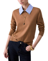 LIU-JO Maglia con colletto in popeline BROWN Donna 
