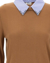 LIU-JO Maglia con colletto in popeline BROWN Donna 