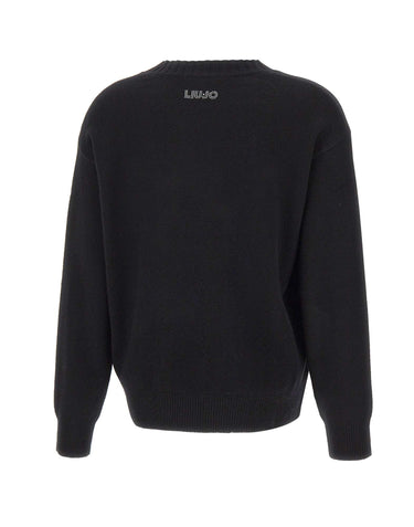 LIU-JO Maglia in lana Mr Mouse BLACK Donna 