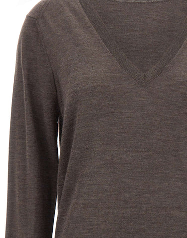 Maglia "Julio" in cashmere JULIO BROWNMELANGE LOULOU DE SAISON 