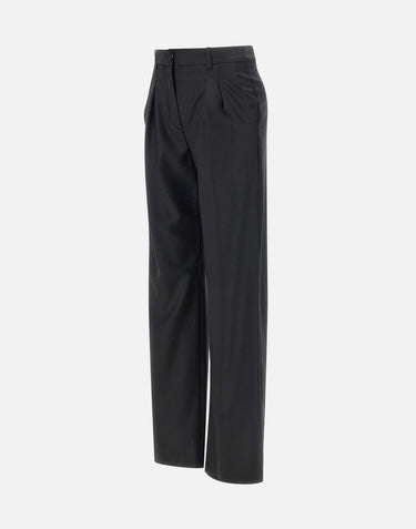 LOULOU DE SAISON Pantaloni "Sbiro" in lana BLACK Donna 