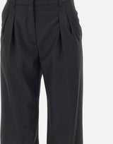 LOULOU DE SAISON Pantaloni "Sbiro" in lana BLACK Donna 