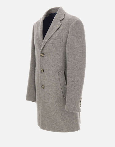 MANUEL RITZ Cappotto in lana GREY Uomo 