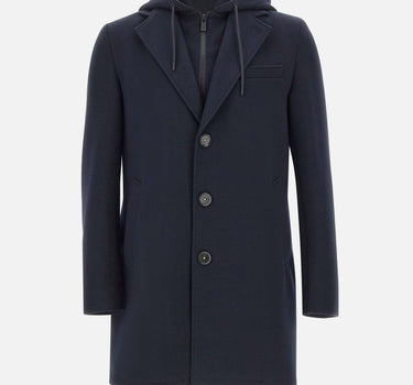 MANUEL RITZ Cappotto con cappuccio BLUE Uomo 