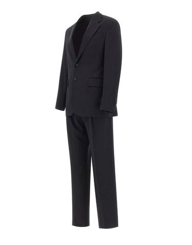 MANUEL RITZ Abito in fresco lana stretch BLACK Uomo 
