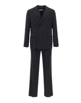 MANUEL RITZ Abito doppiopetto in fresco lana stretch BLACK Uomo 