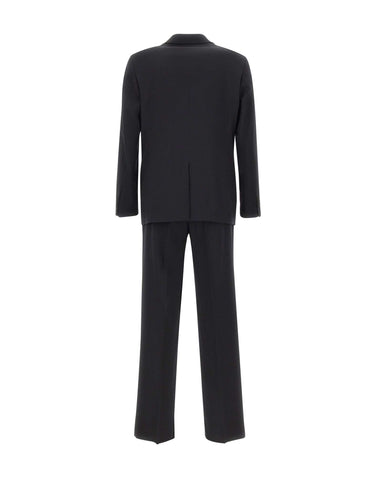 MANUEL RITZ Abito doppiopetto in fresco lana stretch BLACK Uomo 