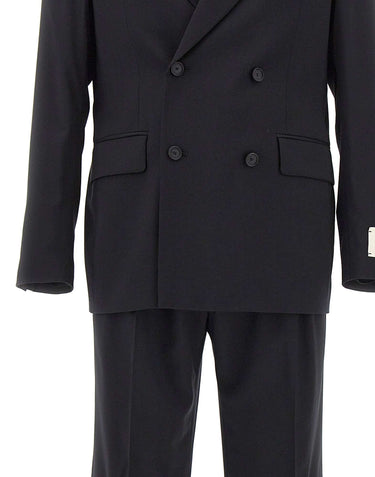 MANUEL RITZ Abito doppiopetto in fresco lana stretch BLACK Uomo 