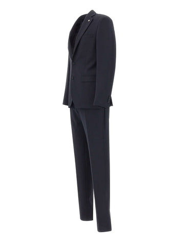 MANUEL RITZ Completo monopetto in misto lana BLUE Uomo 