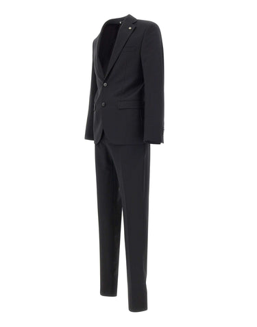 MANUEL RITZ Completo monopetto in misto lana BLACK Uomo 
