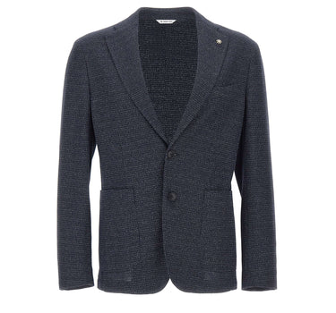 MANUEL RITZ Blazer in misto cotone BLUE Uomo 