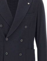 MANUEL RITZ Blazer doppiopetto BLUE Uomo 