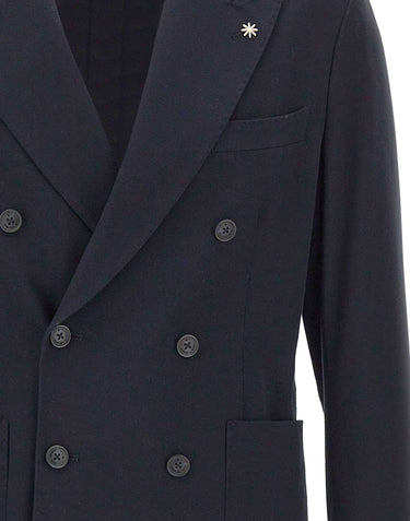 MANUEL RITZ Blazer doppiopetto BLUE Uomo 