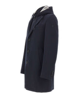 MANUEL RITZ Cappotto con pettorina e cappuccio BLUE Uomo 