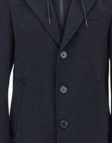 MANUEL RITZ Cappotto con pettorina e cappuccio BLUE Uomo 