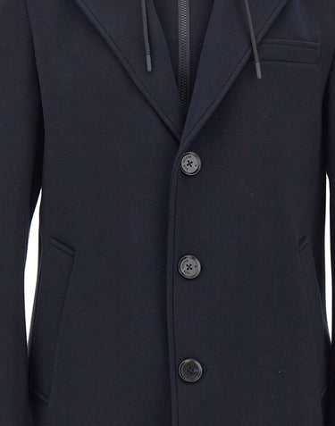 MANUEL RITZ Cappotto con pettorina e cappuccio BLUE Uomo 