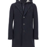 MANUEL RITZ Cappotto con pettorina e cappuccio BLUE Uomo 