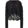 MAURIZIO MYKONOS Maglia over traforata con pizzo BLACK Donna 