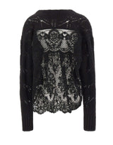 MAURIZIO MYKONOS Maglia over traforata con pizzo BLACK Donna 