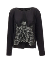 MAURIZIO MYKONOS Maglia over con pizzo in lana e alpaca BLACK Donna 