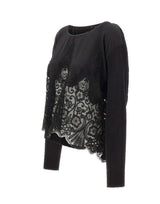 MAURIZIO MYKONOS Maglia over con pizzo in lana e alpaca BLACK Donna 