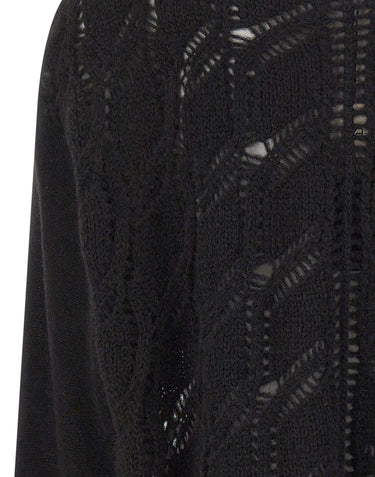 MAURIZIO MYKONOS Maglia over con pizzo in lana e alpaca BLACK Donna 