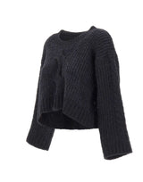 MAURIZIO MYKONOS Maglia crop in lana e alpaca BLACK Donna 