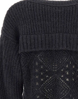 MAURIZIO MYKONOS Maglia crop in lana e alpaca BLACK Donna 