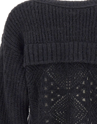 MAURIZIO MYKONOS Maglia crop in lana e alpaca BLACK Donna 