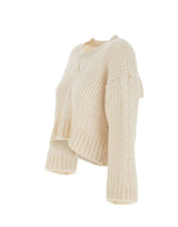 MAURIZIO MYKONOS Maglia crop in lana e alpaca WHITE Donna 