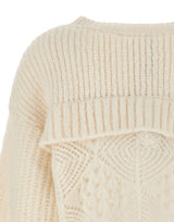 MAURIZIO MYKONOS Maglia crop in lana e alpaca WHITE Donna 