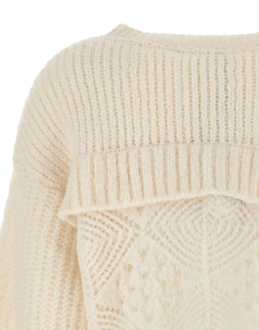 MAURIZIO MYKONOS Maglia crop in lana e alpaca WHITE Donna 