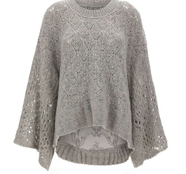 MAURIZIO MYKONOS Maglia over traforata GREY Donna 