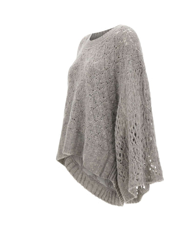 MAURIZIO MYKONOS Maglia over traforata GREY Donna 