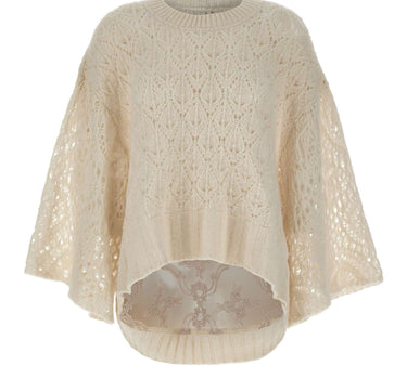 MAURIZIO MYKONOS Maglia over traforata WHITE Donna 