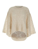 MAURIZIO MYKONOS Maglia over traforata WHITE Donna 