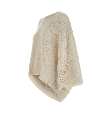 MAURIZIO MYKONOS Maglia over traforata WHITE Donna 