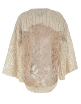 MAURIZIO MYKONOS Maglia over traforata WHITE Donna 
