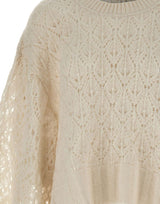 MAURIZIO MYKONOS Maglia over traforata WHITE Donna 