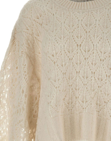 MAURIZIO MYKONOS Maglia over traforata WHITE Donna 