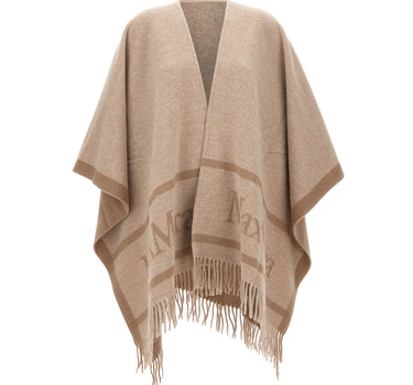 MAX MARA Poncho in lana jacquard BEIGE Donna 